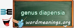 WordMeaning blackboard for genus diapensia